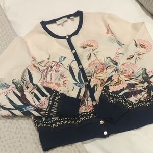 Ted Baker Navy and Cream Cardigan